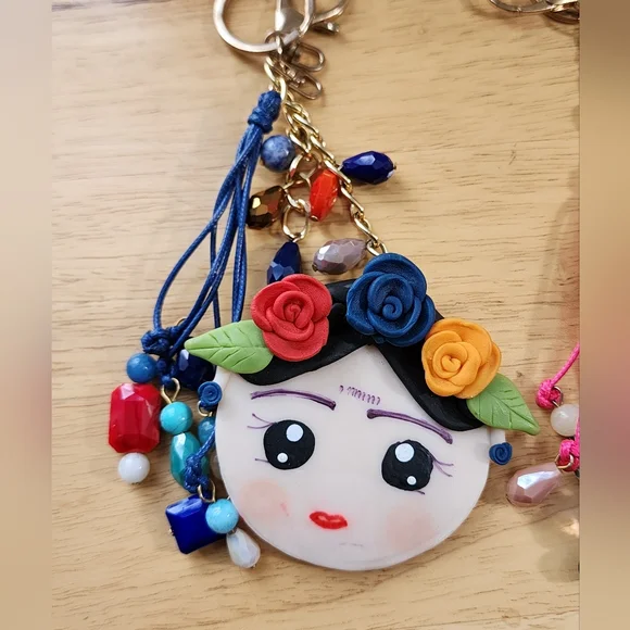 Floral Face Keychain Set - Multicolor - Picture 3 of 7